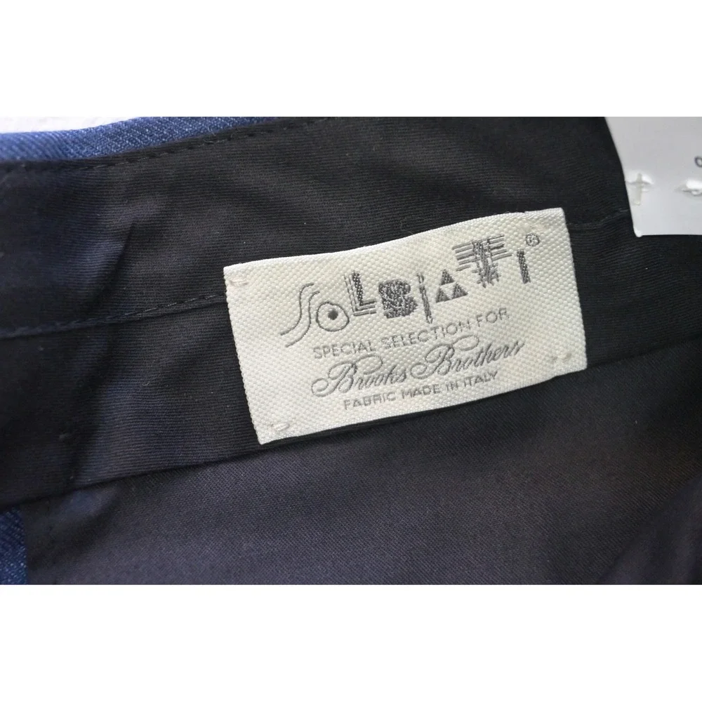 Brooks Brothers Dress Pants Men 40 Blue Solbiati Linen Madison Herringbone NEW